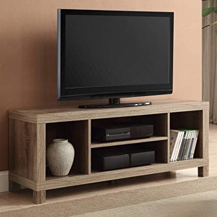 Cross Mill TV Stand (Rustic Oak, 47.24 x 15.75 x 19.09 Inches)