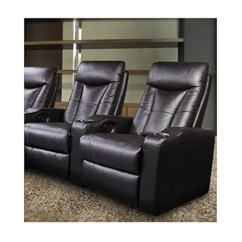 Pavillion Theater Seating - 2 Black Leather Chairs - Coaster Co.