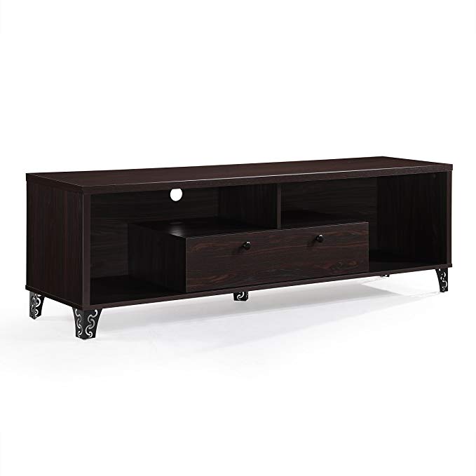 Celia Mid Century Modern Finished Fiberboard Entertainment Unit (Wenge)