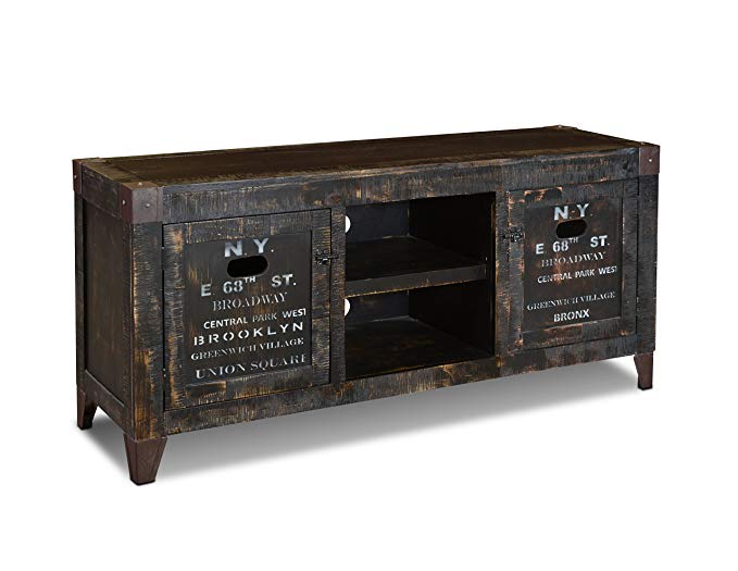 Reclaimed Wood Graffiti Tv Stand Entertainment Console