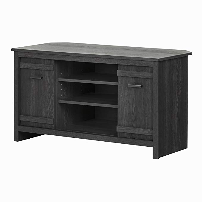 South Shore Exhibit Corner TV Stand with Sliding Doors for TVs up to 42