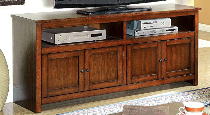 Furniture of America Merina Transitional TV Console, 60-Inch, Antique Oak