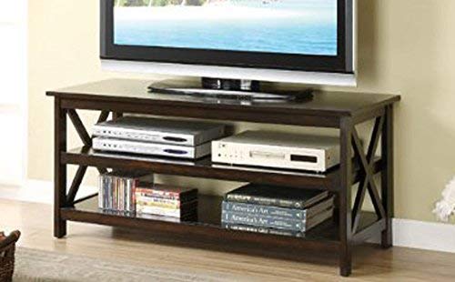 Poundex PDEX-F4513-A F4513 Dark Finish Wood TV Stand