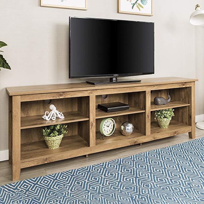 New 70 Inch Wide Barnwood Finish Television Stand