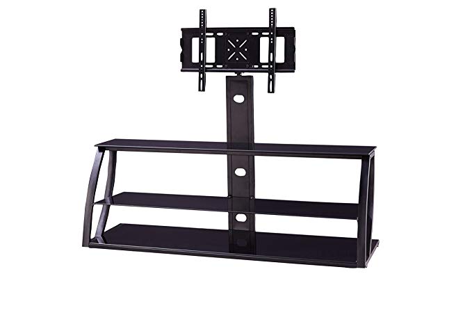 Sandberg Furniture Mila TV Stand with Swivel Mount, Black