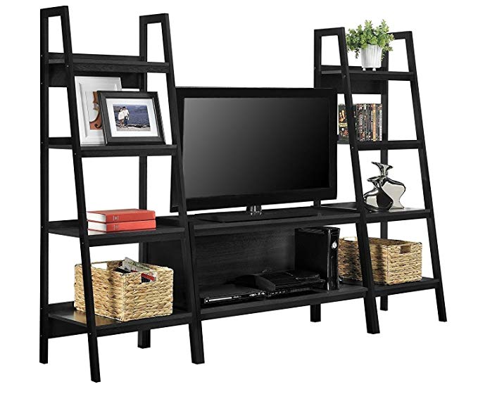 TV Stand + Bookcase Entertainment Console Rack Rear for up to 45