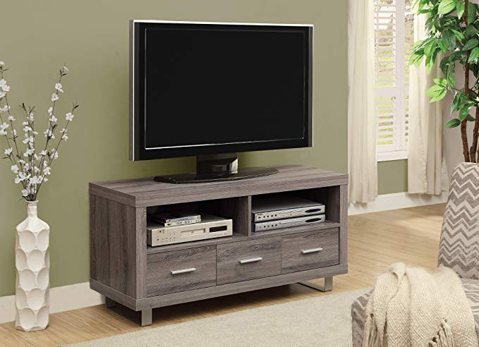 Monarch Reclaimed-Look TV Console with 3 Drawers, 48-Inch, Dark Taupe