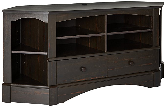 Sauder Harbor View Corner TV Stand in Antiqued Paint