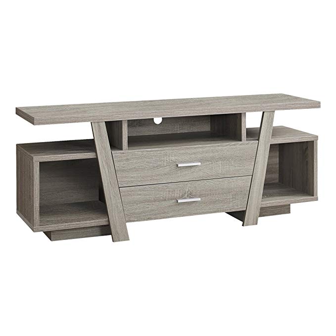 Monarch Specialties I 2721 Dark Taupe with 2 Storage Drawers TV Stand, 60