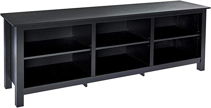 Rockpoint Argus Wood TV Stand Media Console, 70-Inch - Espresso Black