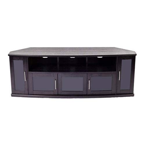 Plateau NEWPORT80B Corner Wood TV Stand with Black Oak Finish, 80-Inch