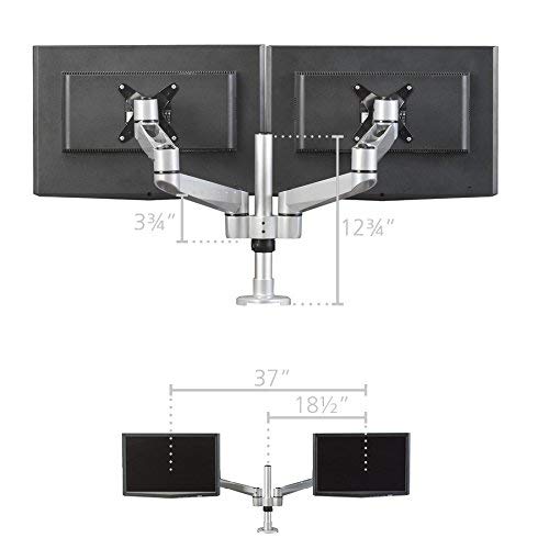 RightAngle HS1221 Hover Series Dual Mount Monitor Arm, Monitor Stand