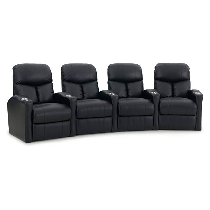 Octane Seating BOLT-R4CP-BND-BL Octane Bolt XS400 Motorized Leather Home Theater Recliner Set (Row of 4)