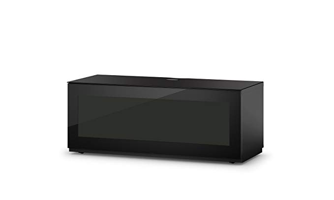 SONOROUS Studio ST-110B I/R Friendly Wood and Glass TV Stand with Hidden Wheels for Sizes up to 65