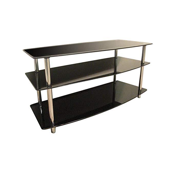 Home Source Industries DR-8145 Glass TV Stand, Black