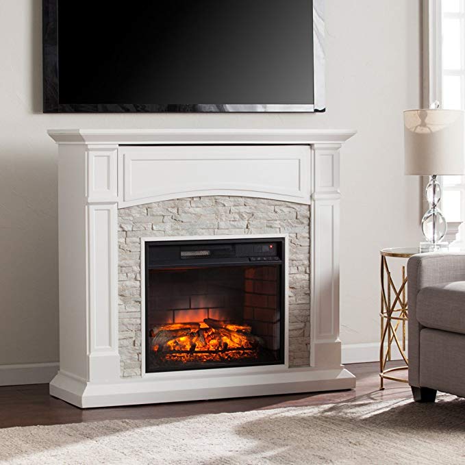 Southern Enterprises Seneca Infrared Electric Fireplace TV Stand