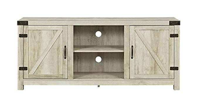 WE Furniture W58BDSDWO Barn Door TV Stand, 58