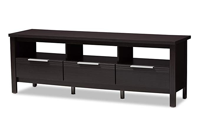 Baxton Studio 146-424-A8294-AMZ Mayen TV Stand, Wedge Dark Brown