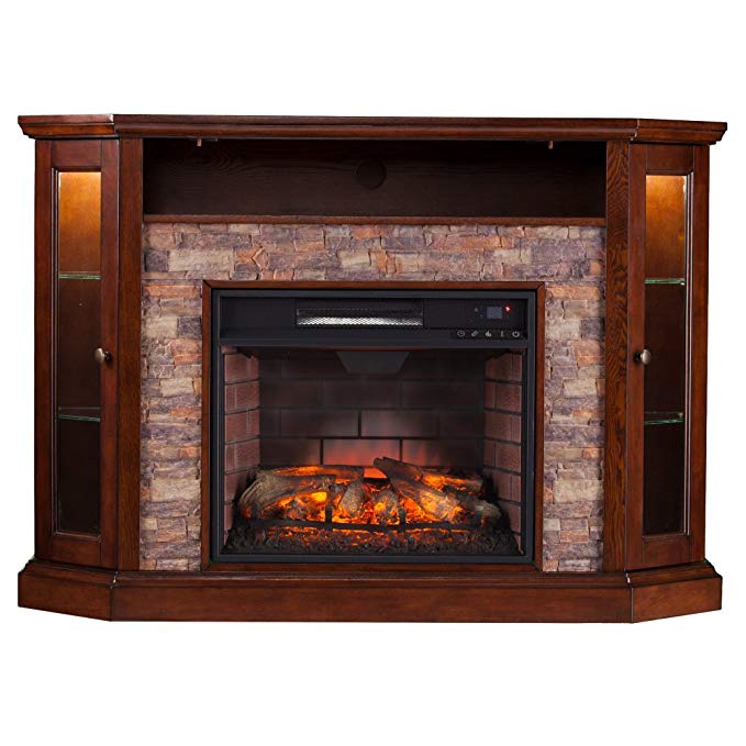 Southern Enterprises Redden Corner Electric Fireplace TV Stand