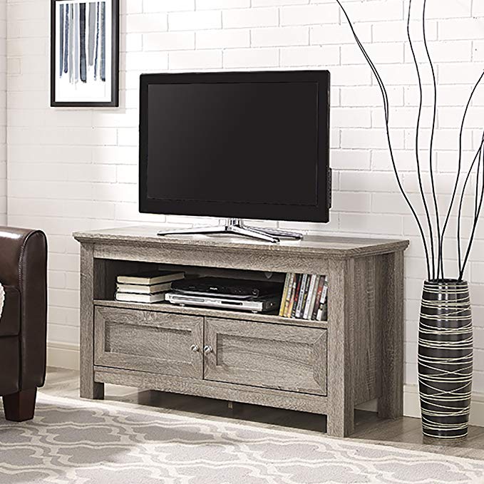 New 44 Inch Wide Television Stand with Doors-Driftwood Finish