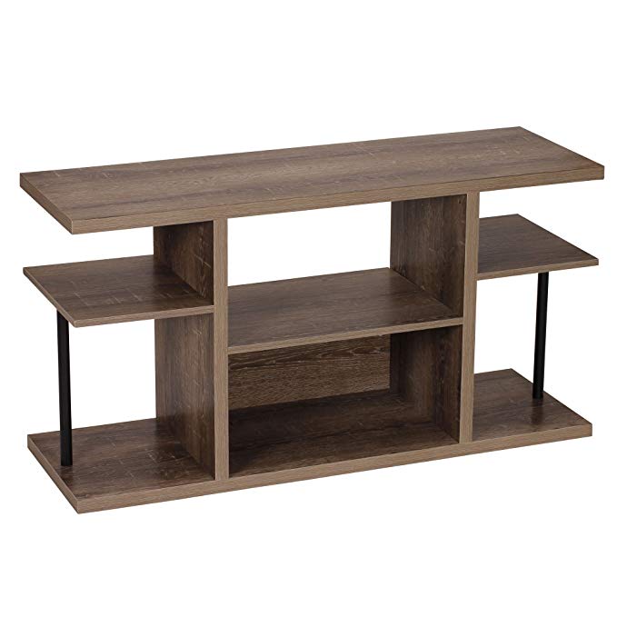 Household Essentials 8072-1 Ashwood Media Center | Entertainment TV Stand |6 Shelves for Storage