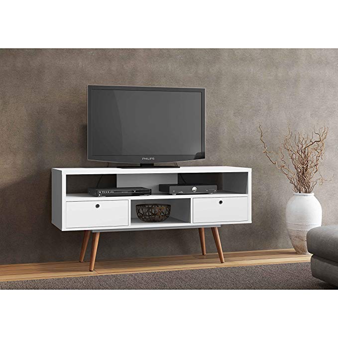 Ideaz International 23103WS Jessie TV Stand, White Satin