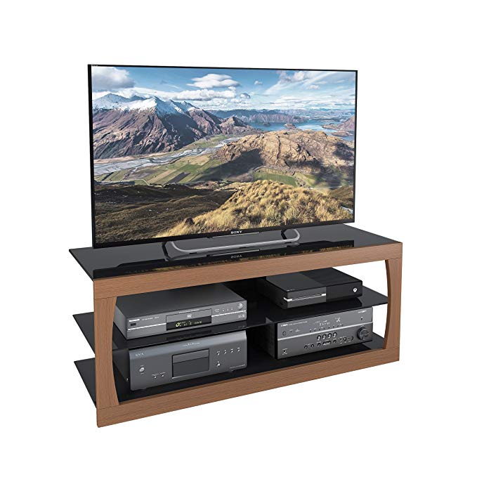 CorLiving TSL-123-T Santa Lana TV Stand, Faux Teak