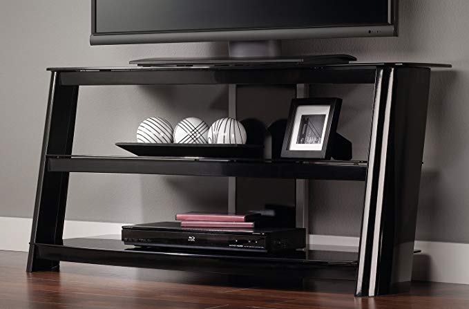 Sauder Razor Panel TV Stand 414473, Black Finish