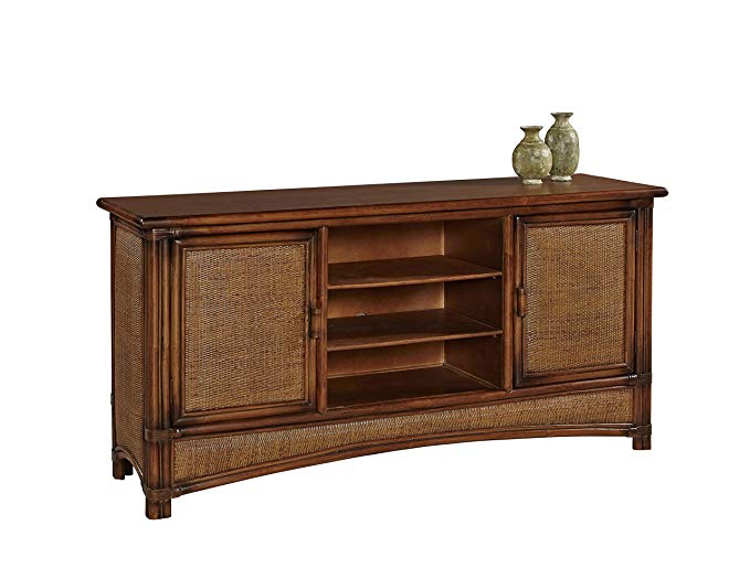 South Sea Rattan Walnut Pacifica Media Cabinet