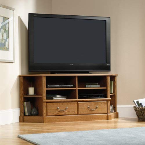 Corner TV Stand Entertainment Center - Oak Finish