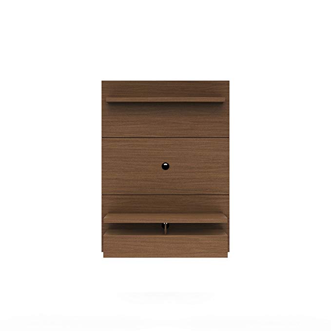 Wall Mounted Theater Center and Panel in Nut Brown