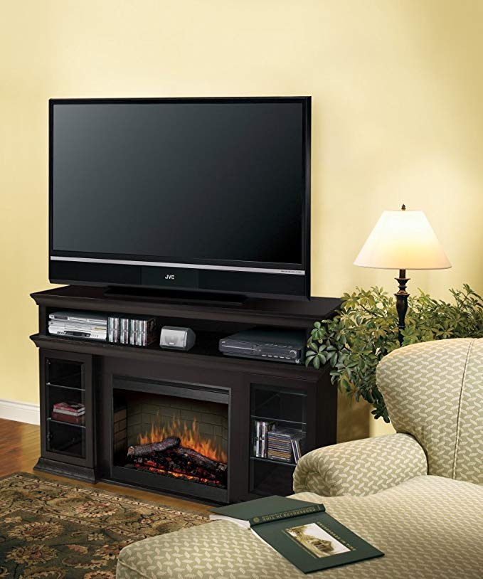 DIMPLEX Symphony Media Bennett TV Stand with Electric Fireplace in Espresso