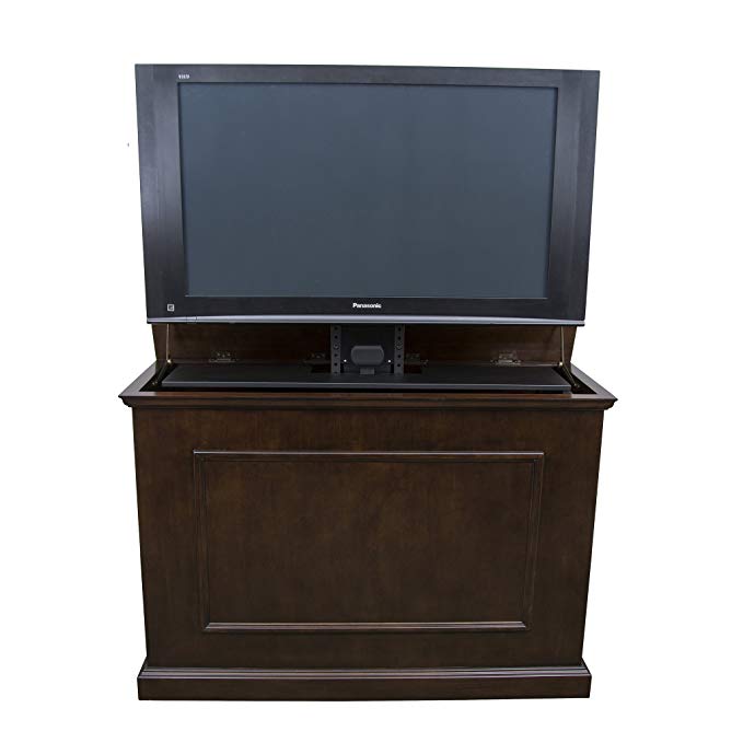 Touchstone 72008 - Elevate TV Lift Cabinet - TVs Up To 50 Inch Diagonal (45” Wide TV) - Espresso - 50 In Wide - Quiet & Quick Whisper Lift II TV Lift – Wired & Wireless RF Remote