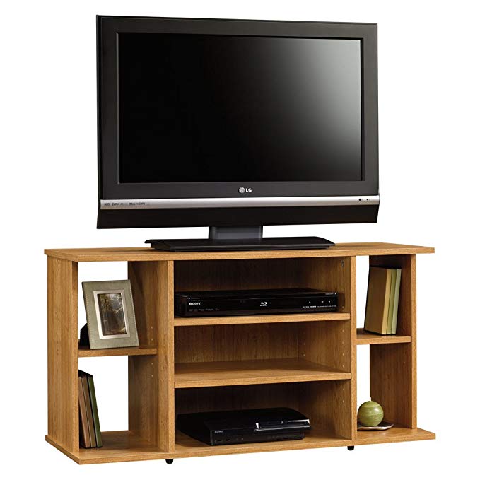 Highland Oak Finish Wooden Gerardo TV Stand Accommodates 42 Inches TV Size 21.34'' H x 39.21'' W x 15.51'' D