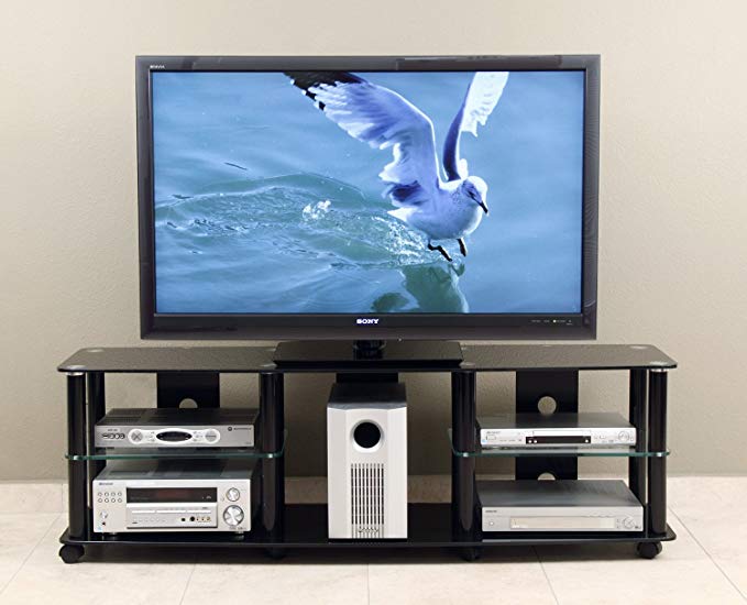 TransDeco 65 inch TV Stand with Casters for 40-70 inch LCD/LED Televison
