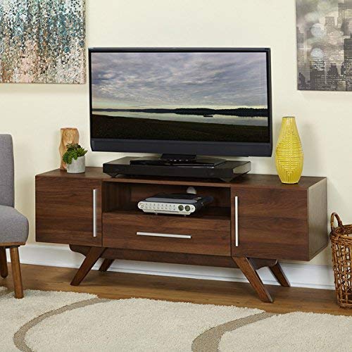 Simple Living Ashfield Mid Century TV Stand Walnut Finish